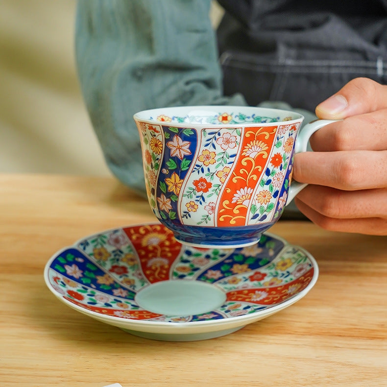 Mino Ware Handcrafted Kachofugetsu Tea Cup Set