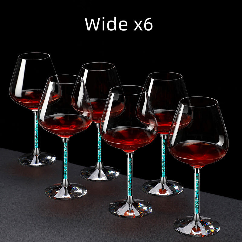 Coral Turquoise Stem Red Wine Glasses and Decanter Set - MASU