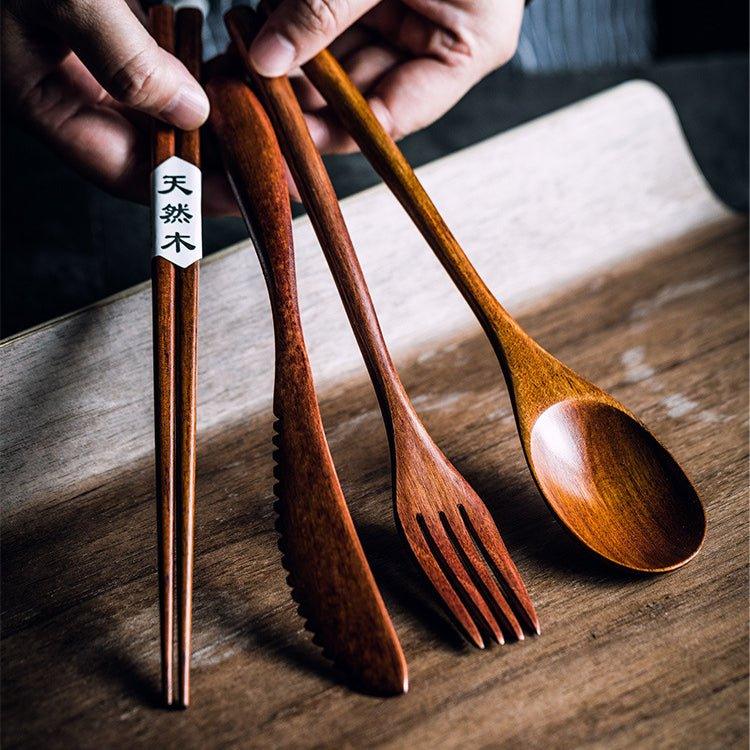 Japanese Plain Style Wooden Utensil Sets