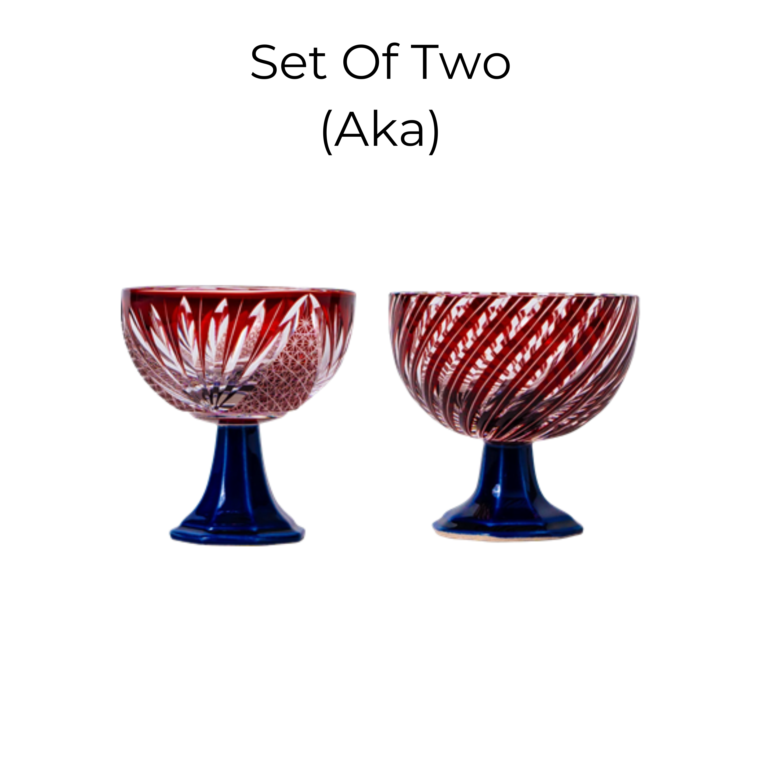 Edo Kiriko Handcrafted Takadai Komon Sake Glass Collection