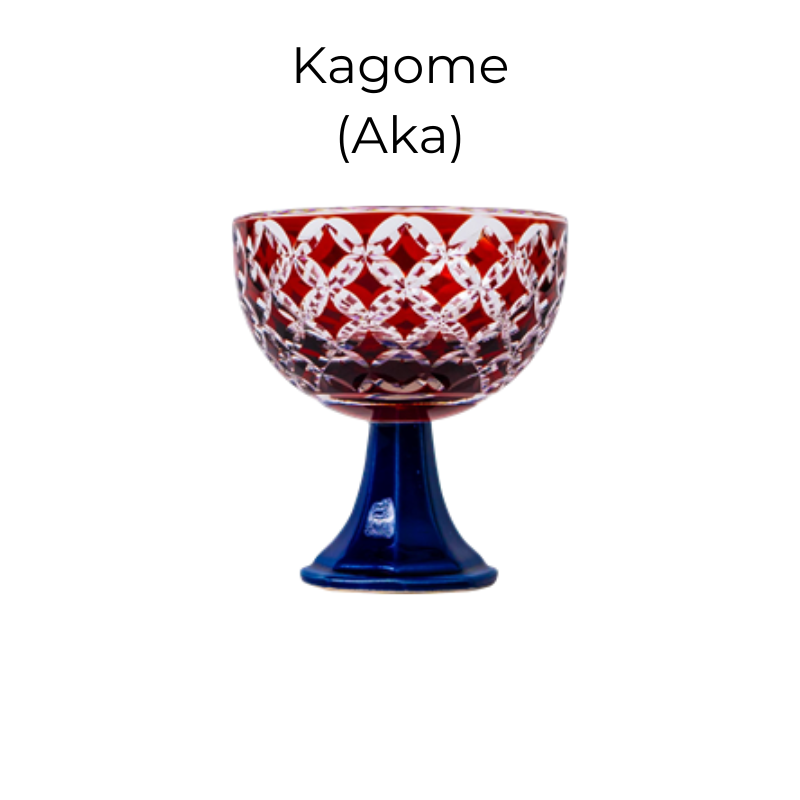 Edo Kiriko Handcrafted Takadai Komon Grand Sake Glass Collection