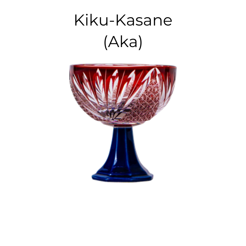 Edo Kiriko Handcrafted Takadai Komon Grand Sake Glass Collection