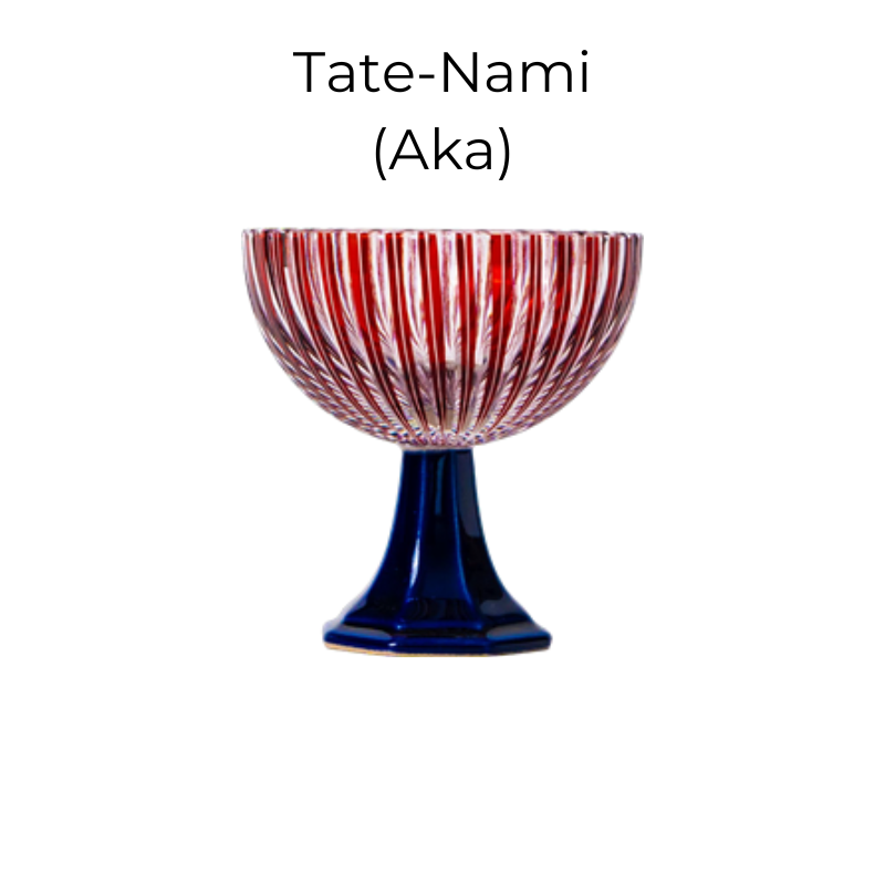 Edo Kiriko Handcrafted Takadai Komon Grand Sake Glass Collection