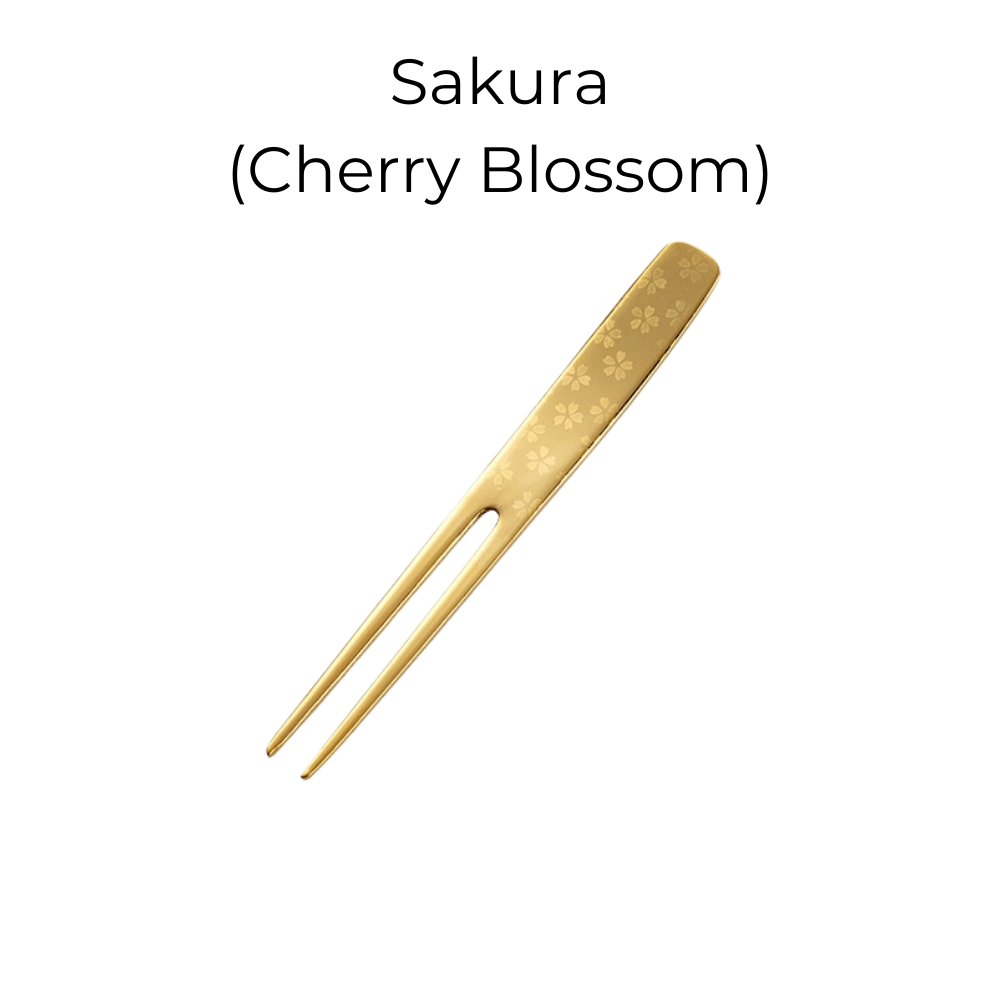 Golden Japanese Dessert Fork Collection