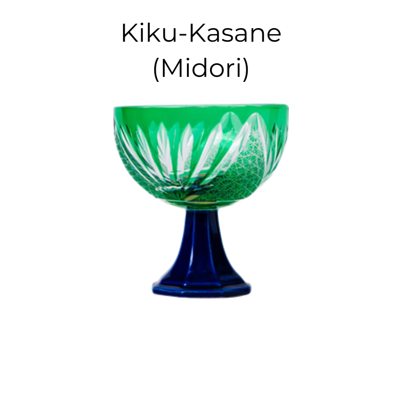 Edo Kiriko Handcrafted Takadai Komon Grand Sake Glass Collection