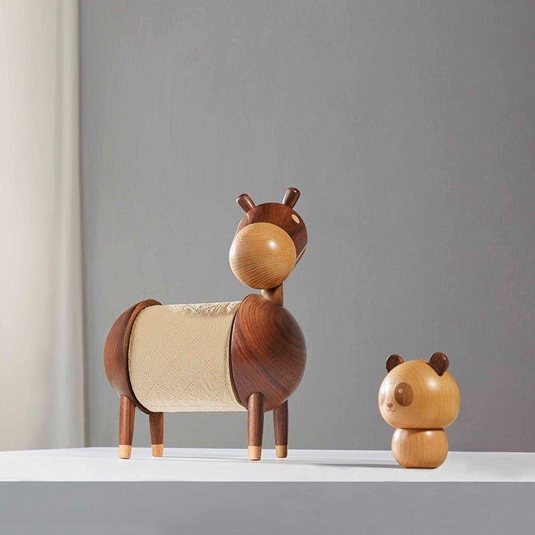 Handcrafted Animal Shaped Wooden Adjustable Toilet Roll Dispensers