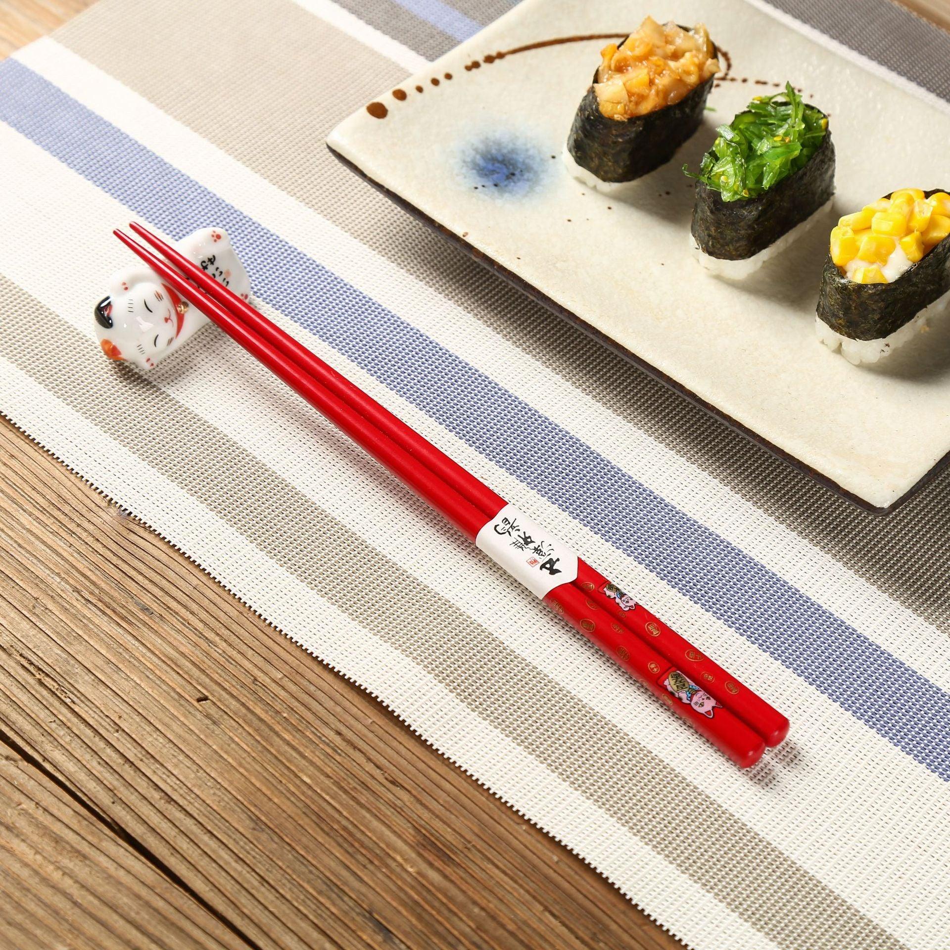 Japanese Maneki-neko (Lucky Cat) Chopstick Set
