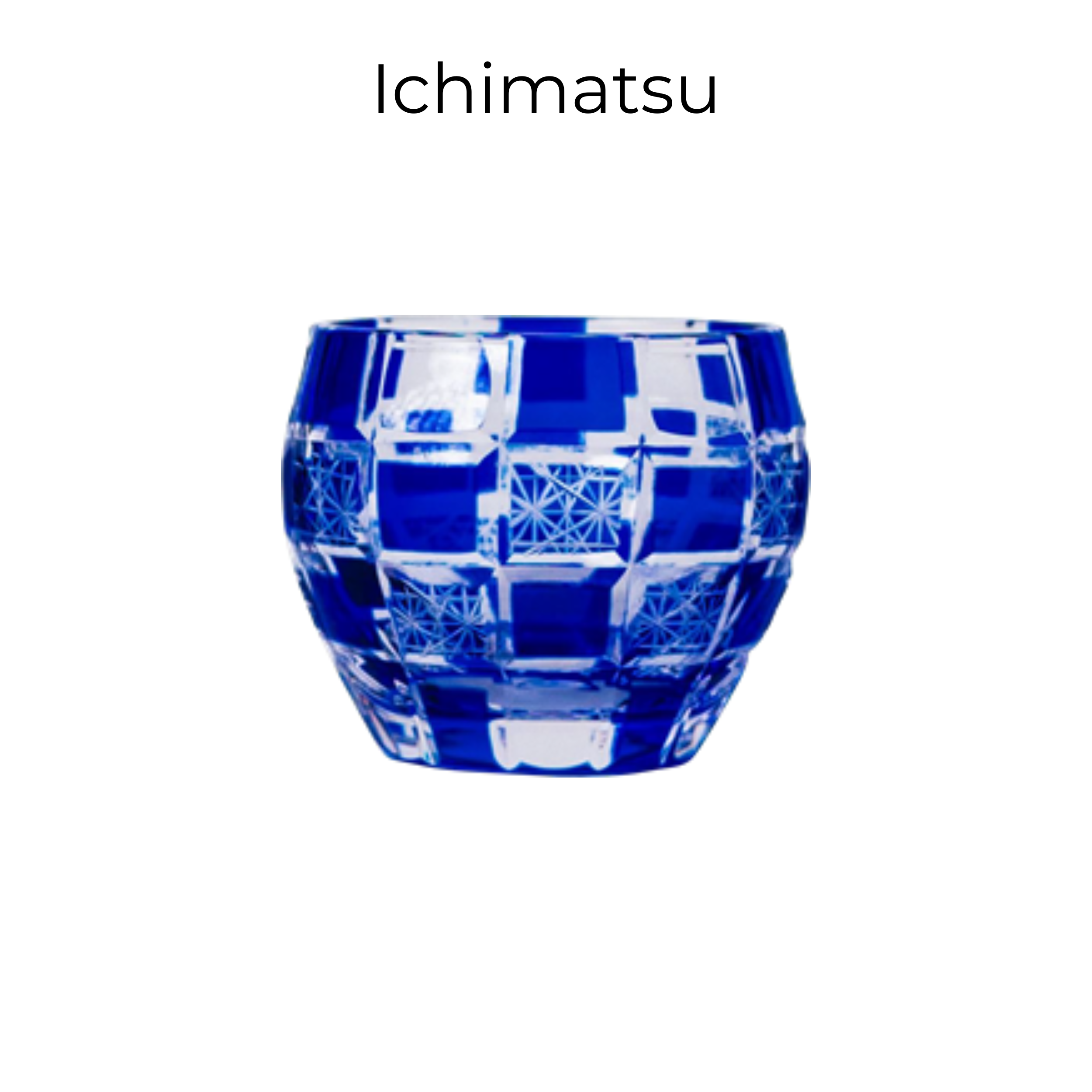 Edo Kiriko Handcrafted Ruri Guinomi Sake Glass Collection