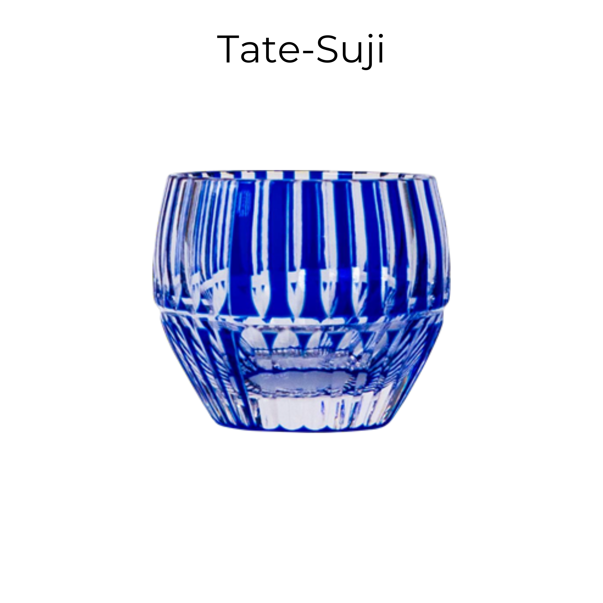Edo Kiriko Handcrafted Ruri Ochoko Sake Glass Collection