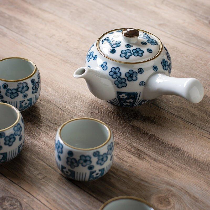Japanese Handcrafted Blue Sakura Tea Sets