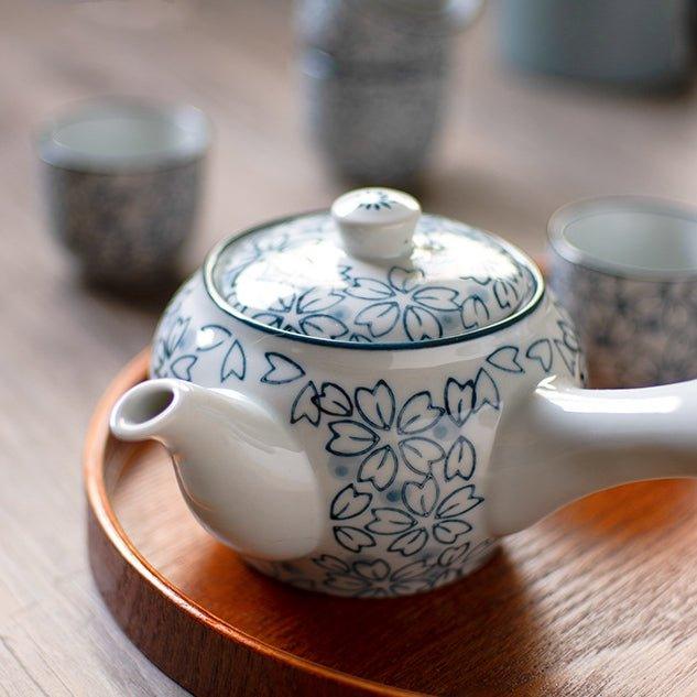 Japanese Handcrafted Blue Sakura Tea Sets