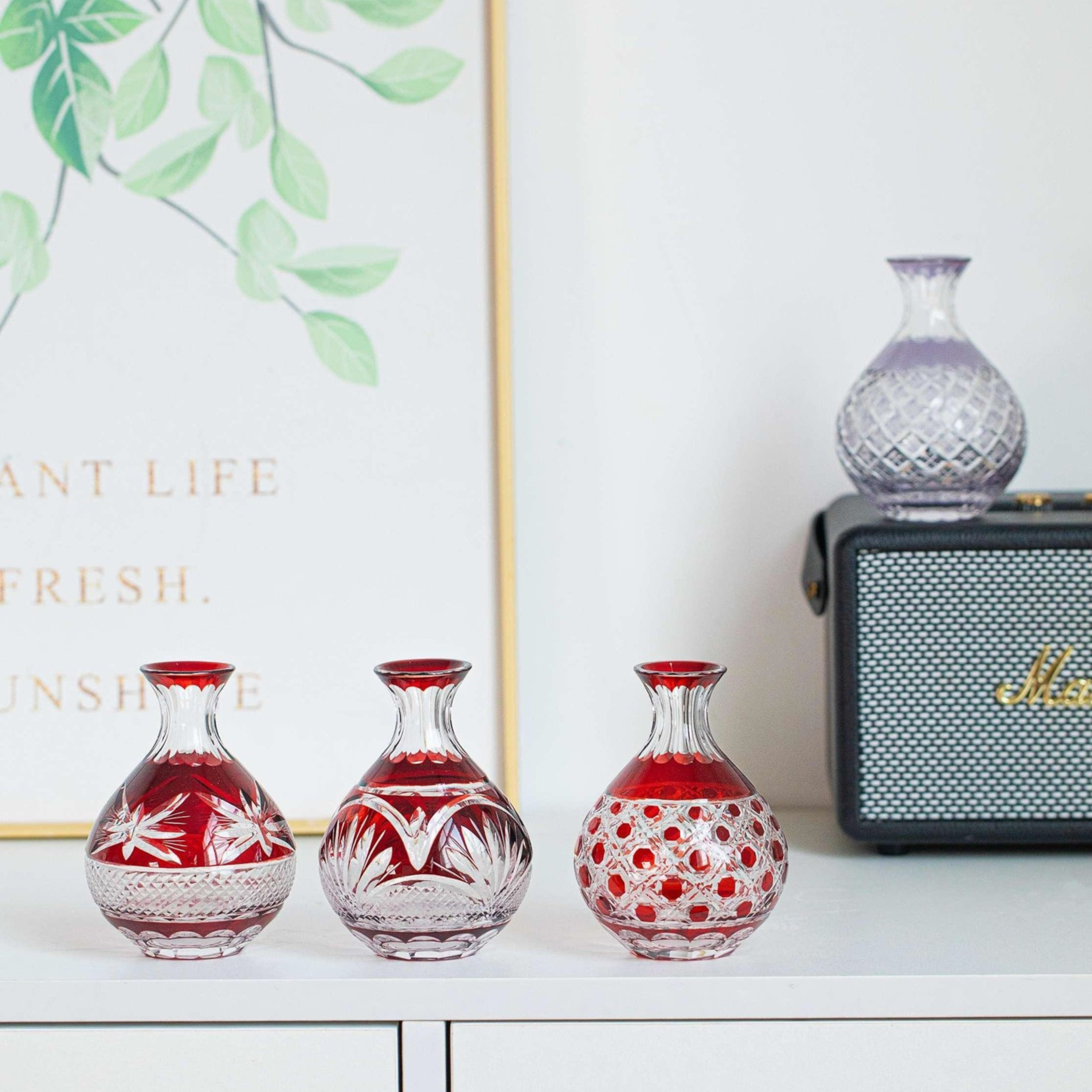 Edo Kiriko Handcrafted Akemizu Sake Collection