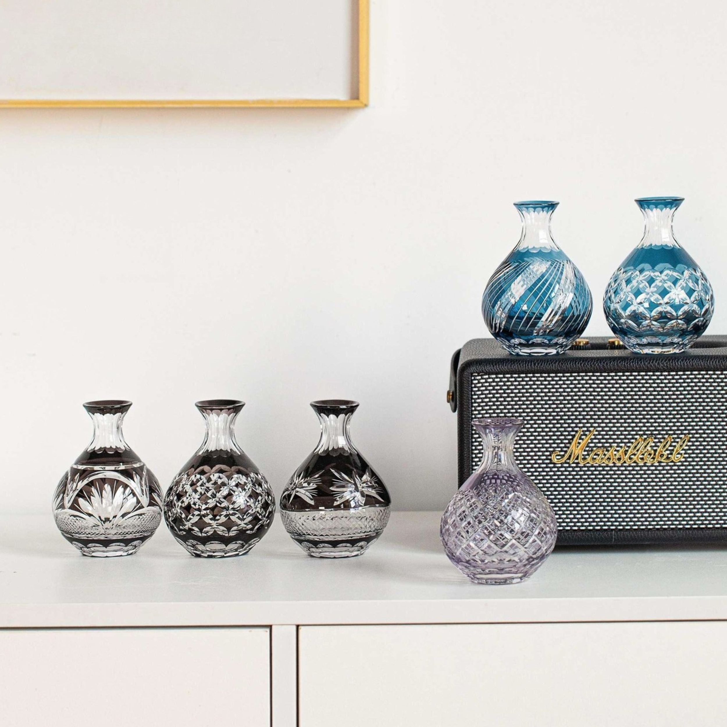 Edo Kiriko Handcrafted Kuroha Sake Collection