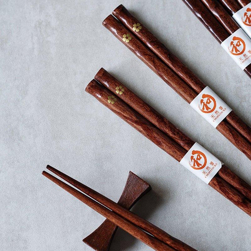 Japanese Golden Sakura Wooden Chopstick Set