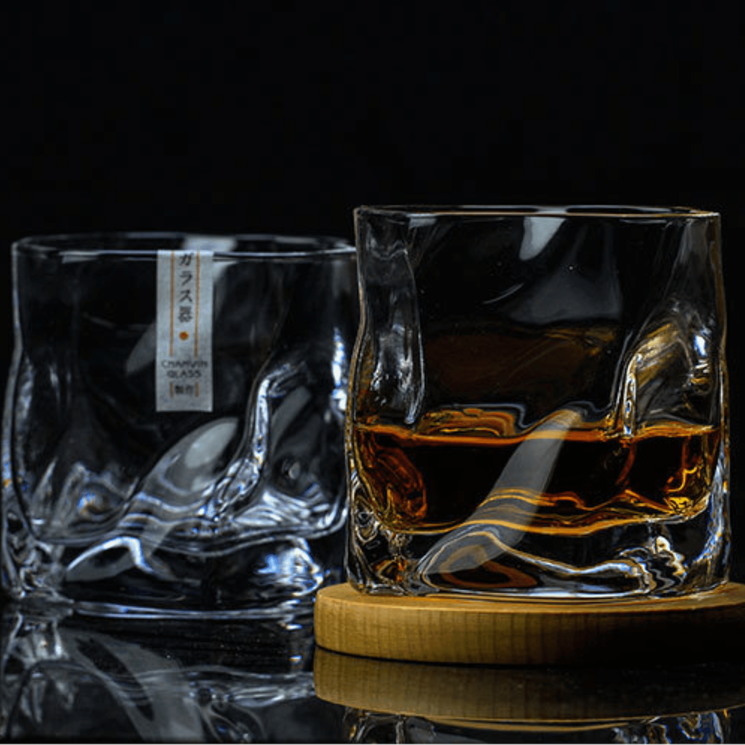 Japanese Edo Kiriko Crumple Body Whisky Glass