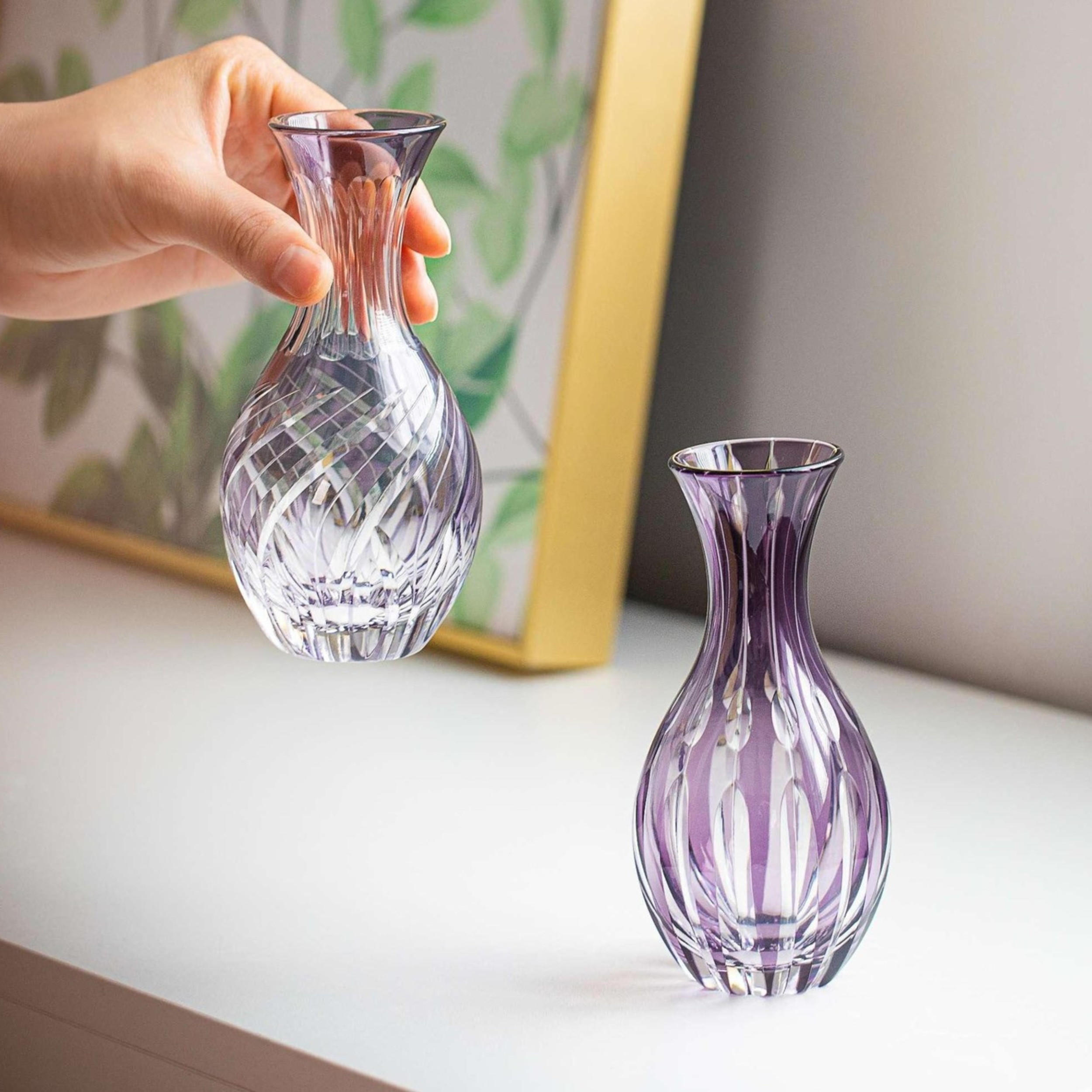 Edo Kiriko Handcrafted Murasaki Sake Collection