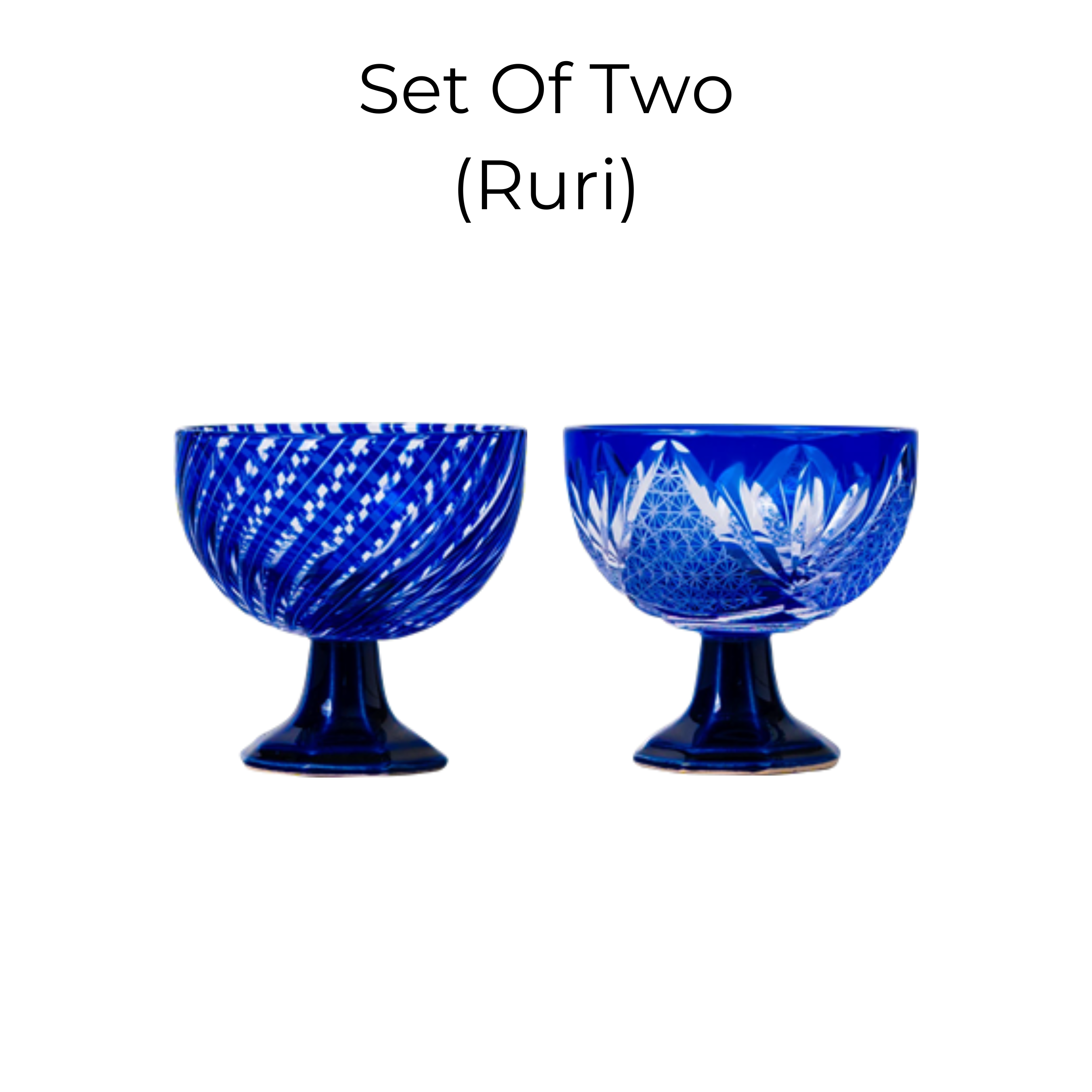 Edo Kiriko Handcrafted Takadai Komon Sake Glass Collection