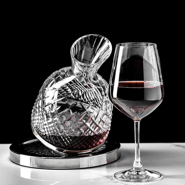 Luxury 360° Rotating Crystal Hand Blown Wine Decanter