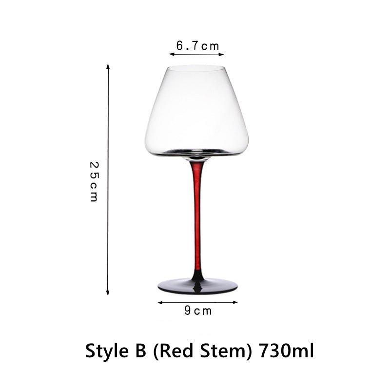 Crystal Glass Red Stem Burgundy Glasses - MASU