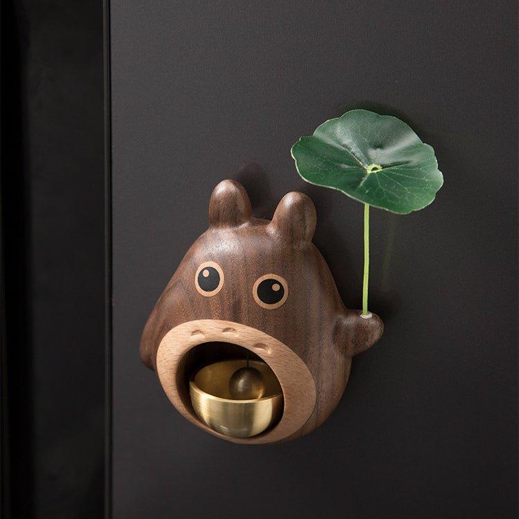 Handcrafted Wooden Totoro Doorbell With Metal Chime