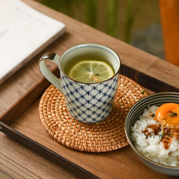 Japanese Handcrafted Ceramic Pattern Themed Tea Cups Set of Five