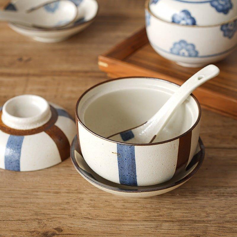 Japanese Handcrafted Ceramic Rounded Bowl With Lid