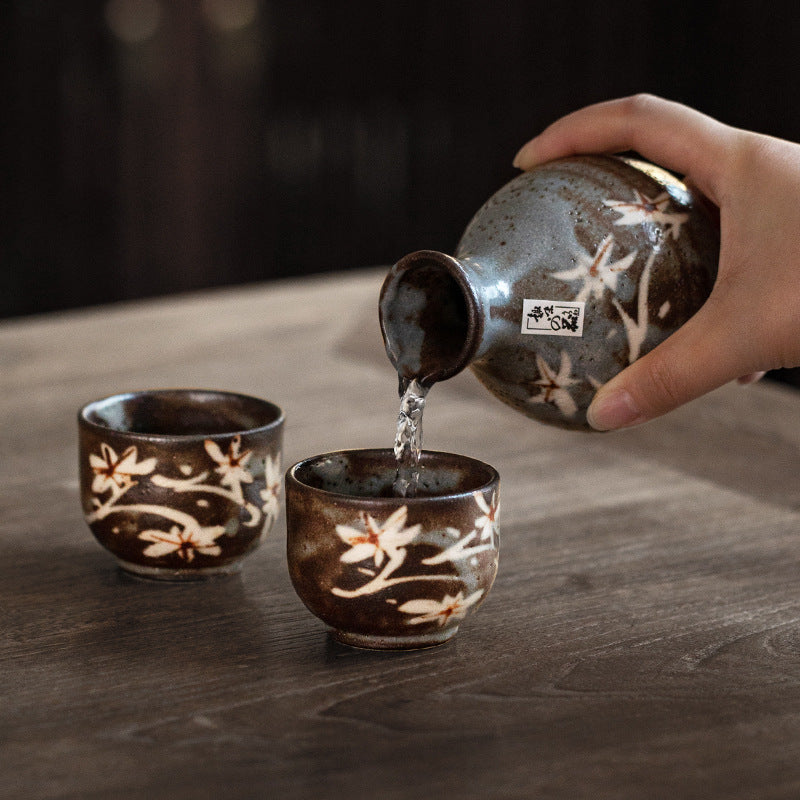Shino Ware Handcrafted Aki no Sasayaki Sake Set