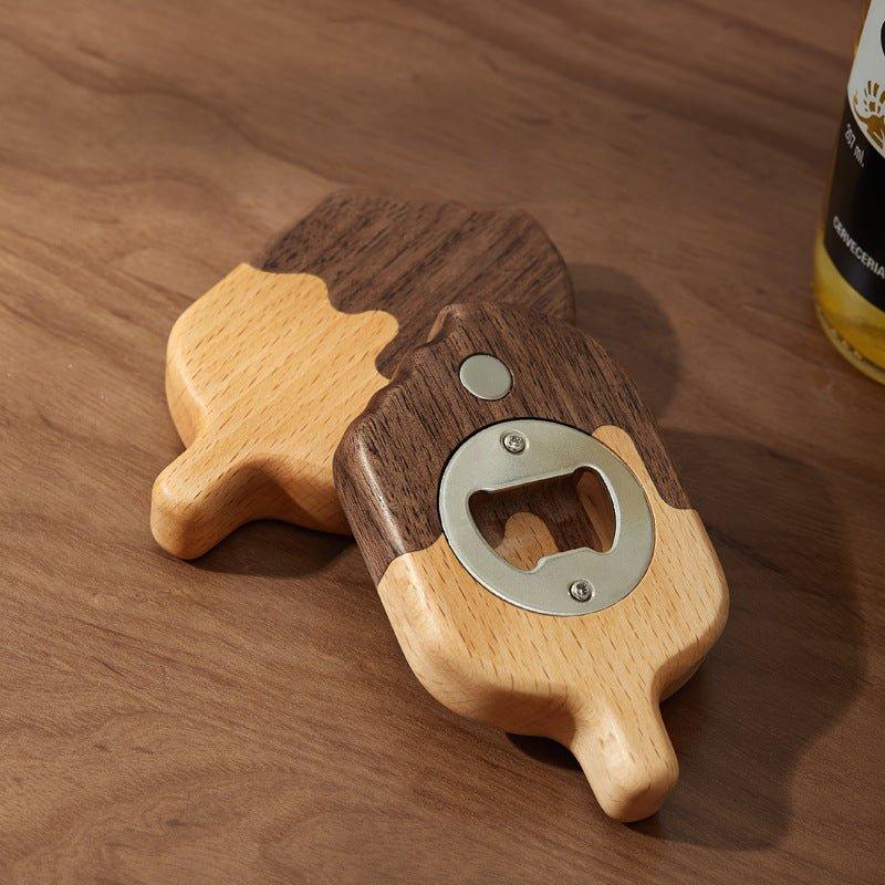 Handcrafted Popsicle Shaped Wooden Beer Bottle Opener