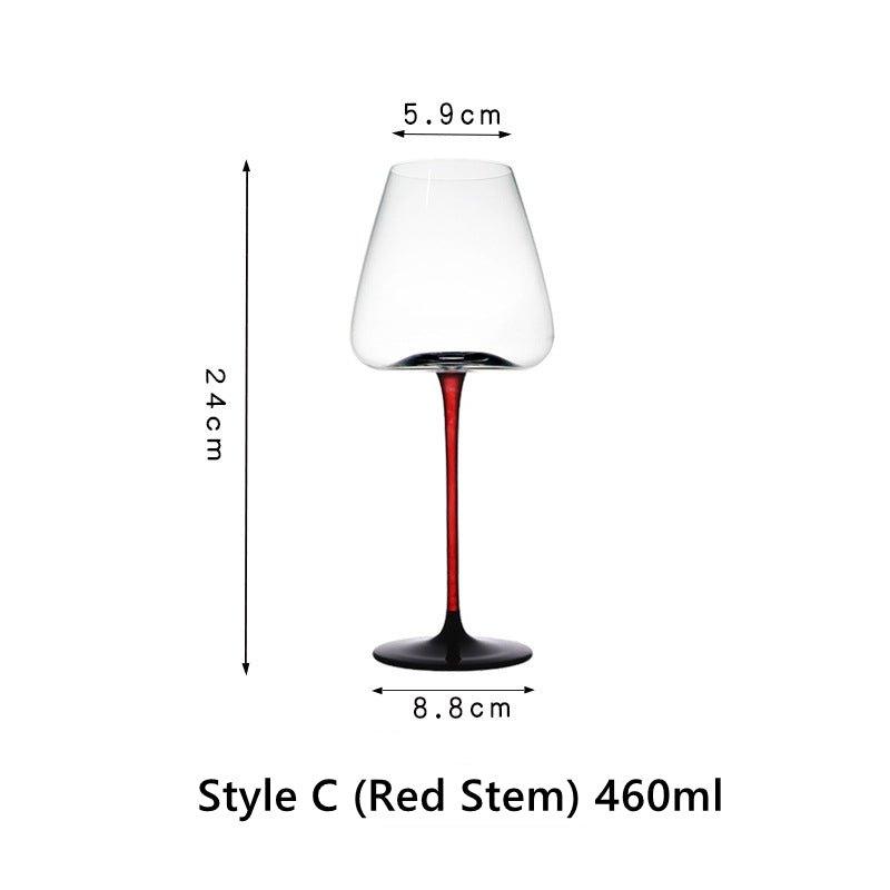 Crystal Glass Red Stem Burgundy Glasses - MASU