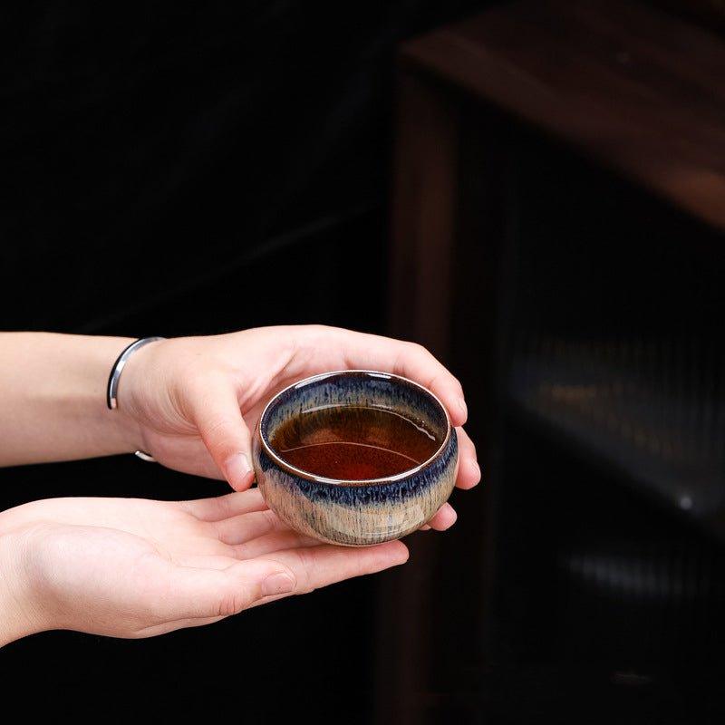 Handcrafted Ceramic Gloss-Glazed Chinese Kung-Fu Tea Cup Gift Set