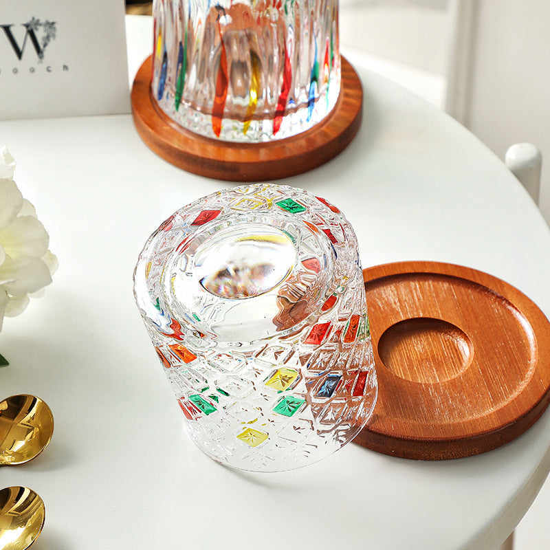 Rotating Multi Color Stained Whisky Glass With Gift Box