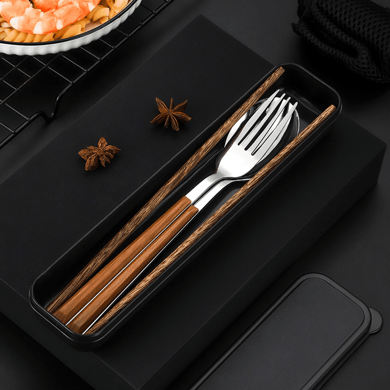 Stainless Steel Utensil Sets With Wooden Handle - MASU