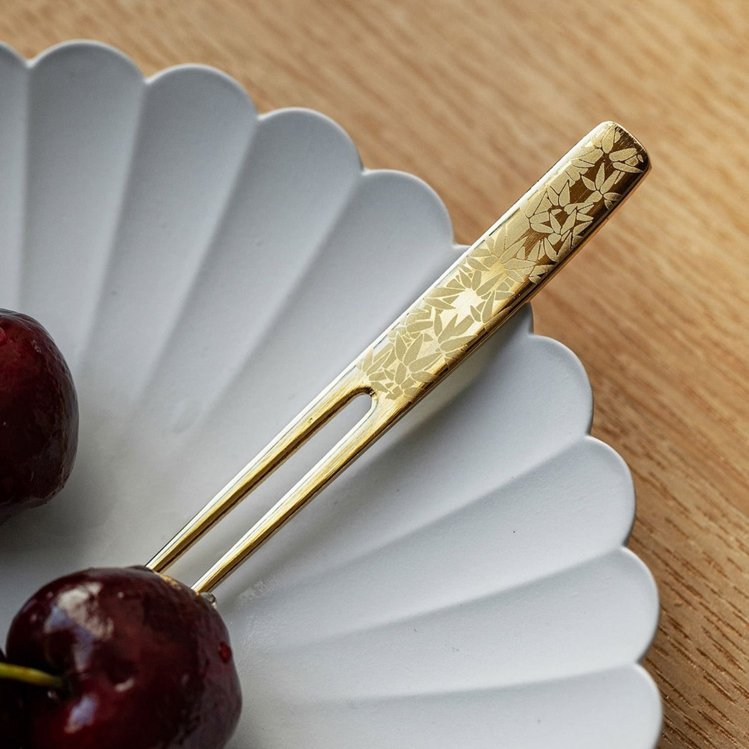Golden Japanese Dessert Fork Collection