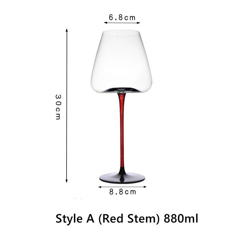 Crystal Glass Red Stem Burgundy Glasses - MASU
