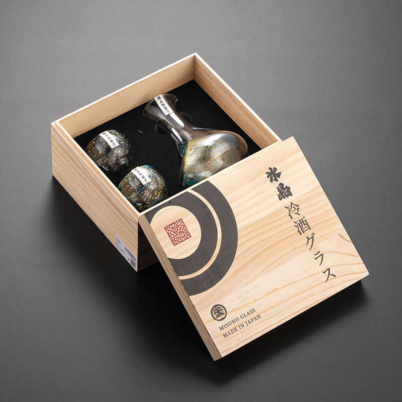 Misuno Handcrafted Gold Foil Starlight Sake Set