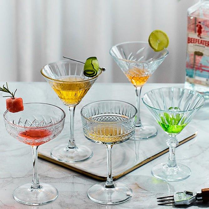 Patterned Martini Cocktail Glasses