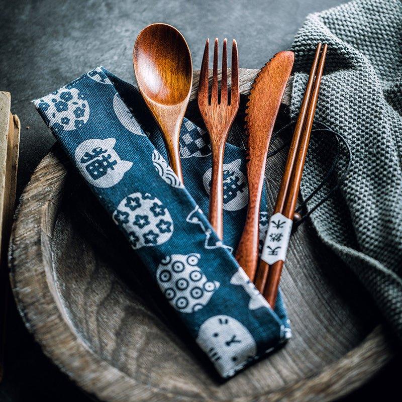 Japanese Plain Style Wooden Utensil Sets