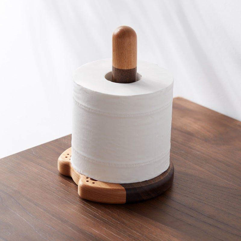 Handcrafted Wooden Tail-Shaped Kitchen Towel / Toilet Roll Dispensers