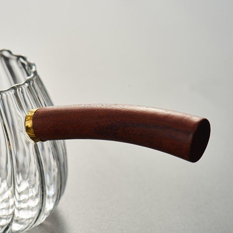 Glass Pot With Wooden Handle