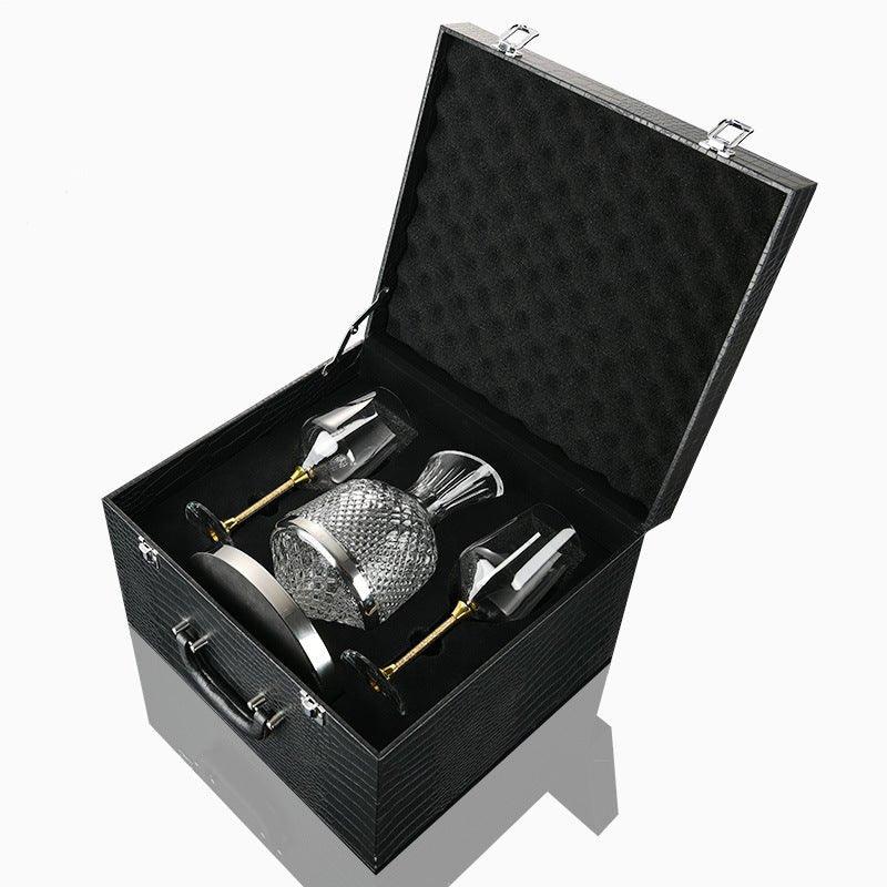 Luxury 360° Rotating Crystal Hand Blown Wine Decanter - MASU