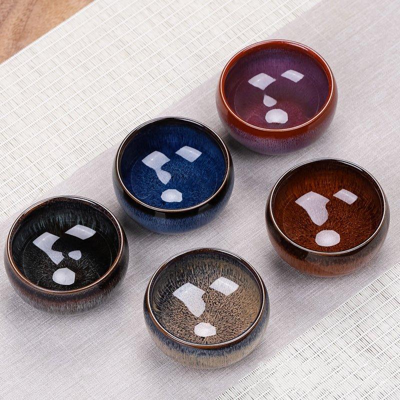 Handcrafted Ceramic Gloss-Glazed Chinese Kung-Fu Tea Cup Gift Set