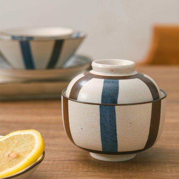 Japanese Handcrafted Ceramic Rounded Bowl With Lid