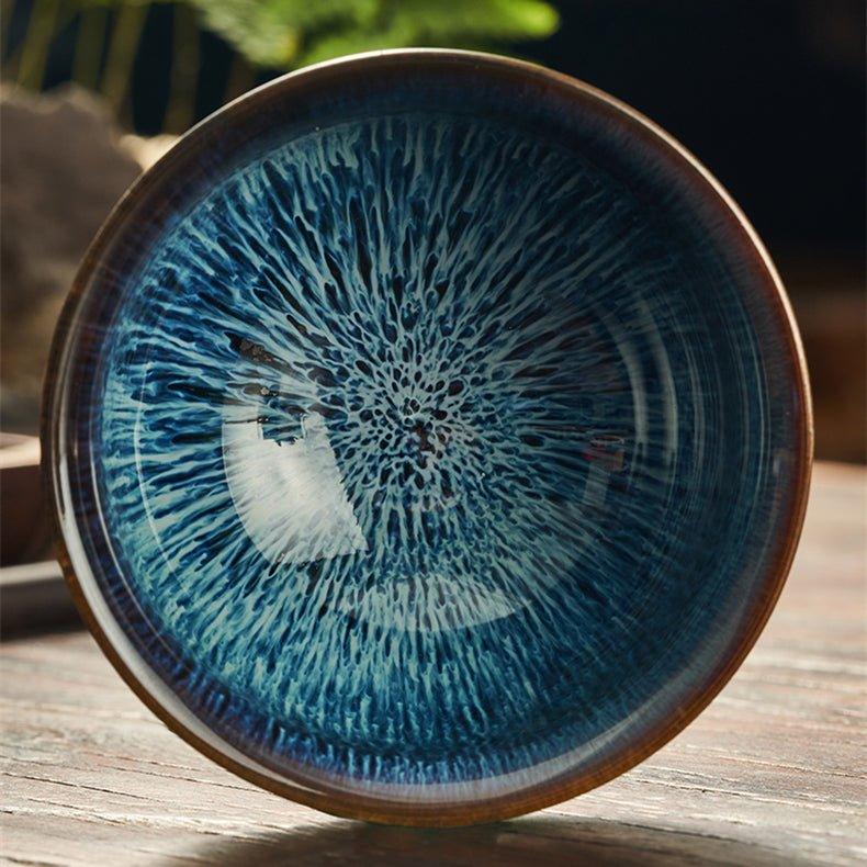 Japanese Gloss Glazed Blue Ceramic Tea Cups