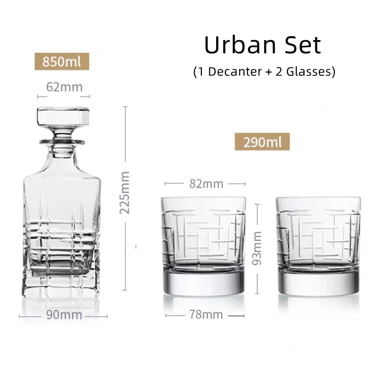 Davinci Italian Whisky Glasses With Decanter Sets