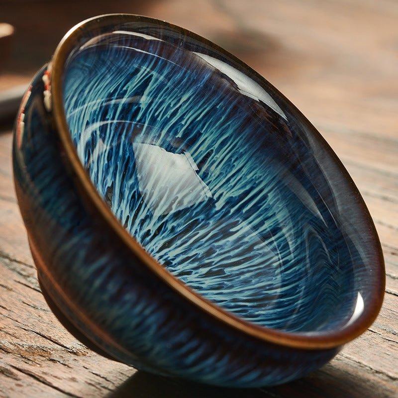 Japanese Gloss Glazed Blue Ceramic Tea Cups